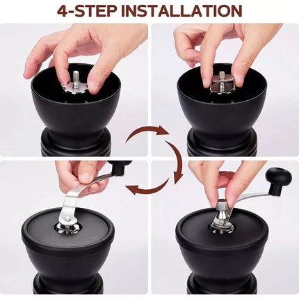Coffee Bean Grinder Manual Portable Hand-Held Adjustable Mill Home Kitchen Tool