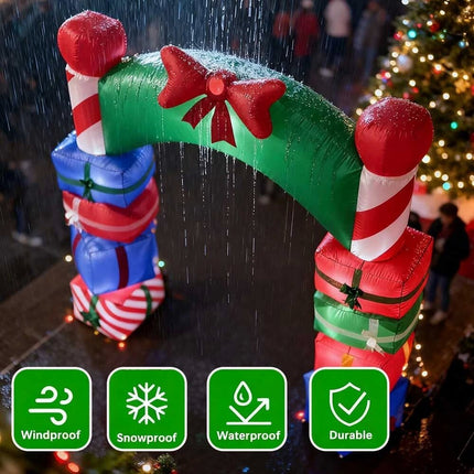 Christmas Inflatable Archway Gift Box Decoration Build in LED Light in/ Outdoor