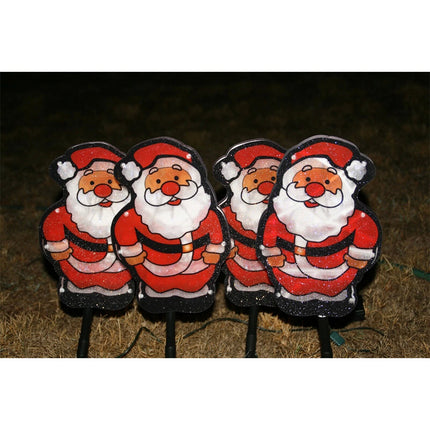 4 Pleces 40 LED White Santa Solar Christmas Garden Lights