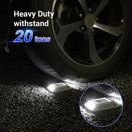 White-4PCS Solar Driveway Lights Deck Pathway Lights Dock LED Light Safety Light