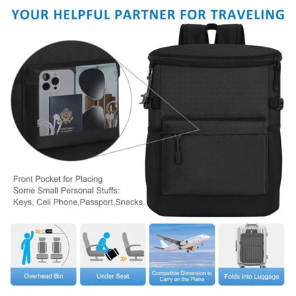 Black Cooler Backpack 33 Cans Backpack Coolers Insulated Leak Proof Soft Beach Cooler