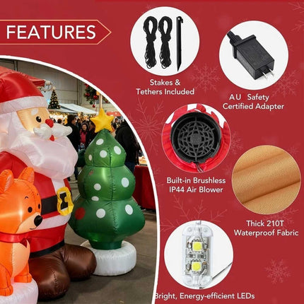 Inflatables Christmas Outdoor Decorations Cute Blow Up for Garden Lawn Xmas Deco