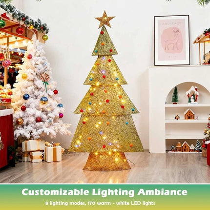 155cm iron made Christmas tree With LED Solar Powered Decorations Garden Lights