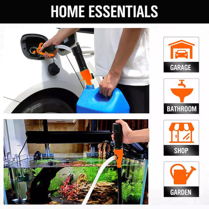 2.5 Gallons Electric Syphon Pump Water Fuel Transfer Operated Petrol Oil Battery