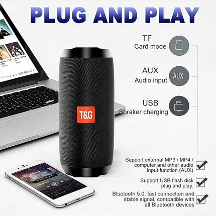 Wireless Bluetooth Speaker Portable Bass Music Waterproof AUX/TF/FM/Radio