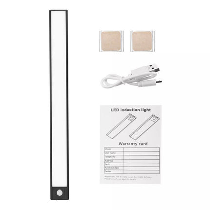 40cm Black Rechargeable Magnetic LED Motion Sensor Under Closet Light Cabinet Dimmable Lamp