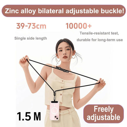 Black Phone Lanyard With Fast Charging Cable Crossbody 240w Type c iPhone Samsung