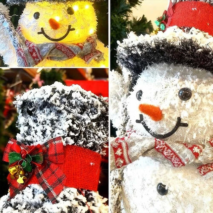 Solar powered Christmas Decoration Lights Snowman Metal Frame LED Light Iron 65cm