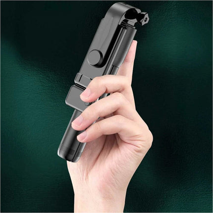 Flexible Tripod Holder Stand Selfie Stick With Bluetooth Remote and Fill Light For Mobile Phone