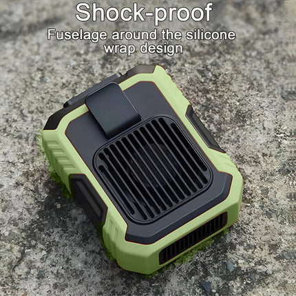 Green Portable Waist Clip USB Fan Hanging Cooling Power Bank Fans Travel Rechargeable