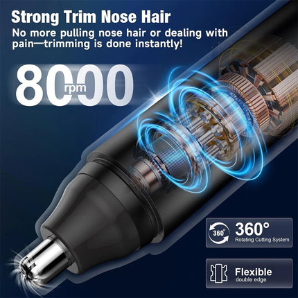 Painless USB Rechargeable Nose Hair Trimmer Facial Hair Trimmer Waterproof