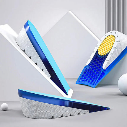 2cm Height Increase Insole TPE Silicone Gel Heighten Lift Half Shoes Pad Men Women