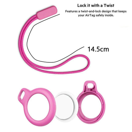 4 Packs Apple AirTag Lanyard Plastic Case Protector Cover