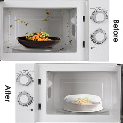 2 Pcs Microwave Food Cover Plate Vented Splatter Protector Clear Hot Kitchen Lid