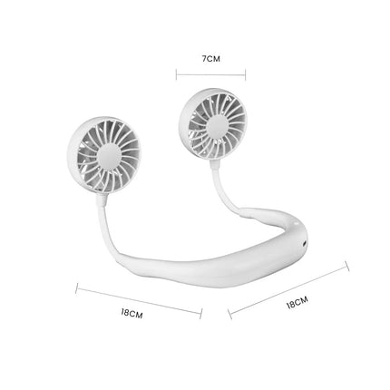 Neck Fan Headphone Design Wearable Portable USB Rechargeable Hand Free Personal