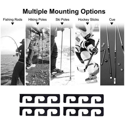 4X Wall Mount Fishing Rod Holder Horizontal 6-Rod Black Fishing Rod Storage Rack
