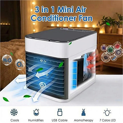 Portable Mini Air Cooler Fan Air Conditioner Cooling Fan Humidifier Desk USB Fan