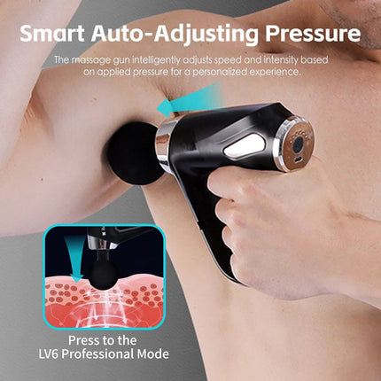 Massage Gun 4 Heads 6 Speeds Vibration Massager Muscle Tissue Percussion Relief
