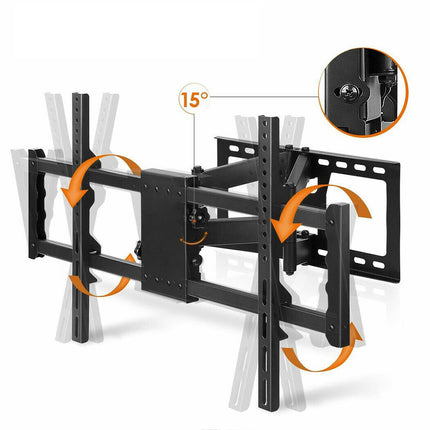 Heavy Duty Wall Mount Tilt Swivel Bracket Double Arms 32-85" LED/Plasma/LCD TVs