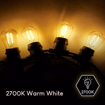 20M Connectable LED Festoon String Lights Xmas Wedding Party Patio Dimmable