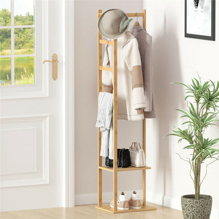 Garment Coat Clothes Stand Rack Hat Shoe Wooden Hanger Holder Shelf Organizer