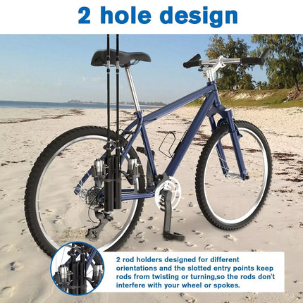 2 Tubes Fishing Rod Holder Secures Fishing Pole for Bicycle Rod Rack for Bike