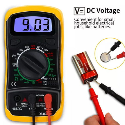 Digital Multimeter Automotive AC/DC Voltmeter Current Meter Multi Tester+4 Leads