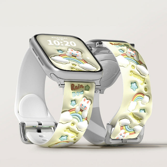 Rainbow Bunny 3D cartoon silicone band for Apple Watch