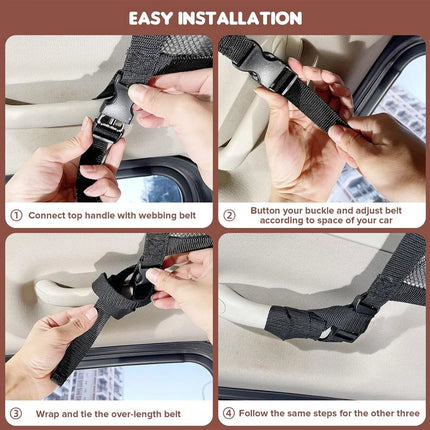 2Pcs Universal Mesh Storage Bag Car Roof Ceiling  Net Pouch Pockets For SUV Van