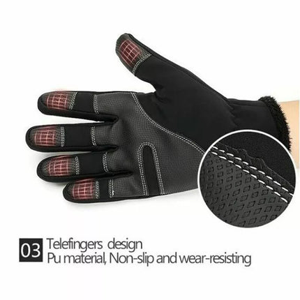 Winter Gloves Waterproof Thermal Touch Screen Thermal Windproof Warm Black XL