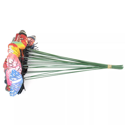 50PCS 8cm Luminous Butterfly Lawn Ornament Fairy Garden Decor Outdoor Yard