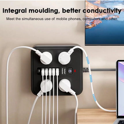 Surge Protector Power Board 4 Outlets USB A C Port Individual Switch Power Strip