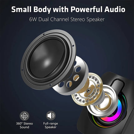 USB Wired Computer Speakers for Desktop PC Laptop Stereo LED RGB Light Soundbar