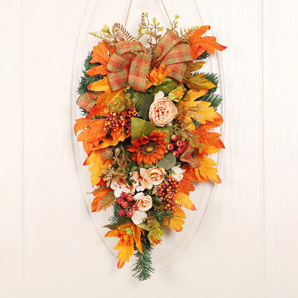 Fall Wreath Front Door Large Pumpkin Wall Wreath Garlands Christmas Autumn Decor