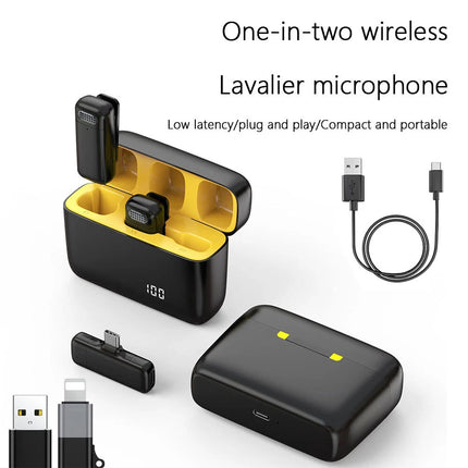 2Mic Wireless Lavalier Microphone For Phone Android iPhone iPad Vlog Live Stream