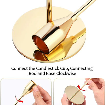 Candlestick Holders 3x Taper Candle Holders for Candlesticks Dining Decoration