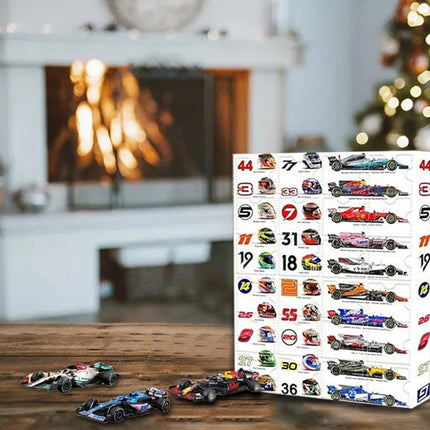 2025 Christmas Advent Calendar 24 Days Countdown Pull-Back F1 Racing Car Toys