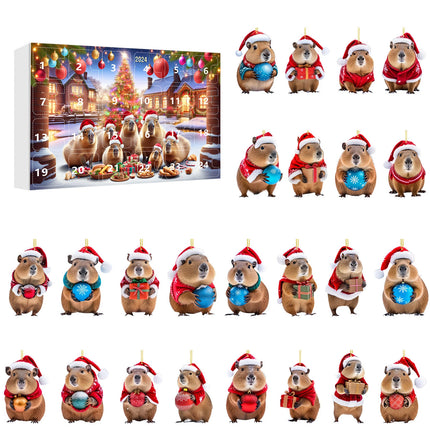 Advent Calendar 24 Days Christmas Countdown Blind Box Capybara Pendants