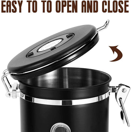 1.8L Coffee Canister Airtight Coffee Storage Jar Vacuum Storage Bean Container