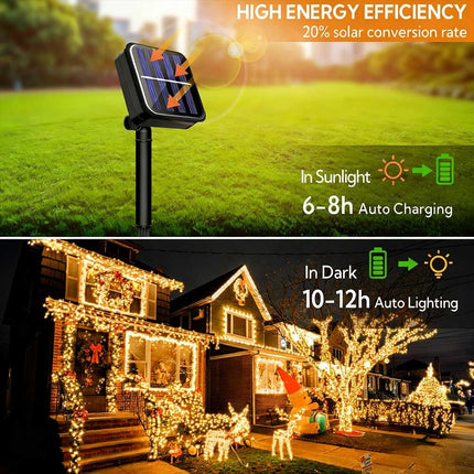 Solar Powered Christmas String Lights Waterproof LED Garden Multicolor Colourful