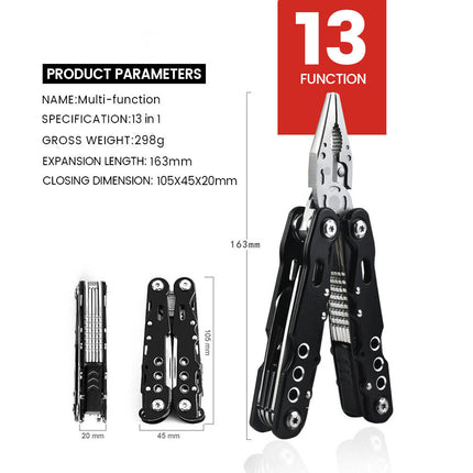 Steel Multi Function All In One Folding Tool Pocket Pliers Knife Camping Hiking