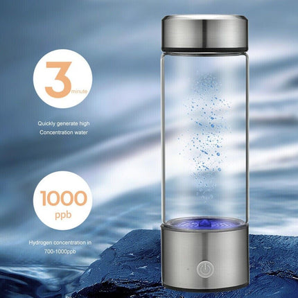 450ml Portable Hydrogen Rich Alkaline Water Ionizer Generator Bottle Cup Mug