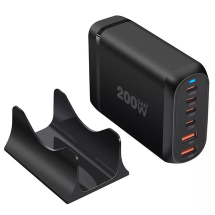 200w Gan USB C Fast Charging Station 6 Ports Pd Type C Charger For iPhone Laptop