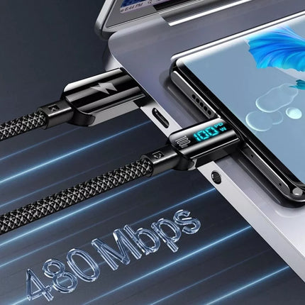 Type C to Type C to Ligtning Fast Charge Cable LED Display USB C to C Charging Date Transfer iPhone