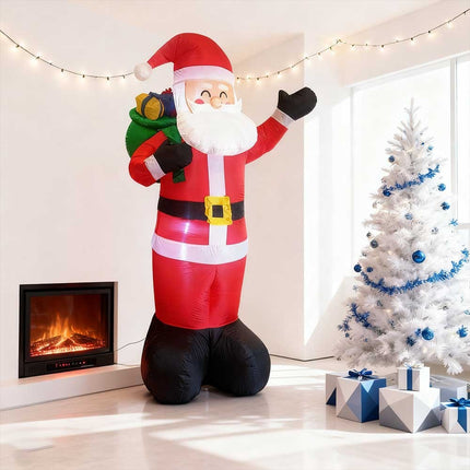 6.6ft Inflatable Santa Claus with LED Lighting Indoor Outdoor Christmas Party
