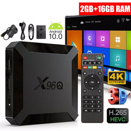 X96Q HD Android 10.0 Smart TV Box UHD 4K WIFI Media Player HDMI 16GB AU PLUG