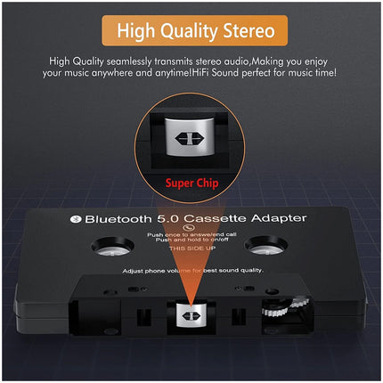 Car Audio Receiver,Bluetooth 5.0 Cassette Receiver Tape Aux Adapter Player