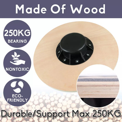 Wooden Balance Board Core Trainer Fitness Round Wobble Platform Yoga Pilate