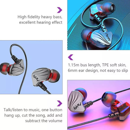 6D Mobile Phone Universa Type C Earphone Headphone For iPhone Samsung USB wired
