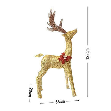 4.2ft Christmas Decoration Reindeer LED Lights Light up Solar Iron Frame Door De